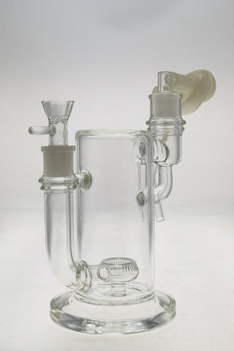 Thick Ass Glass 9" Showerhead Donut Vapor Bong with Adapter, Front View on White Background