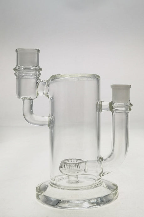 Thick Ass Glass 9" Showerhead Donut Vapor Bong with Adapter, Front View on Seamless White Background