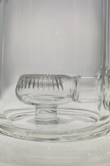 Close-up of TAG 9" Showerhead Donut Bong base with percolator, 18MM female joint