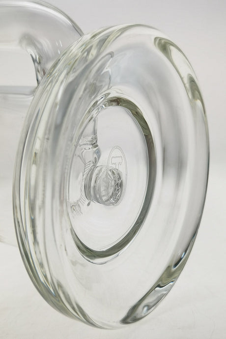 TAG 9" Showerhead Donut Bong close-up, 75x5MM, with clear borosilicate glass and 18MM female joint