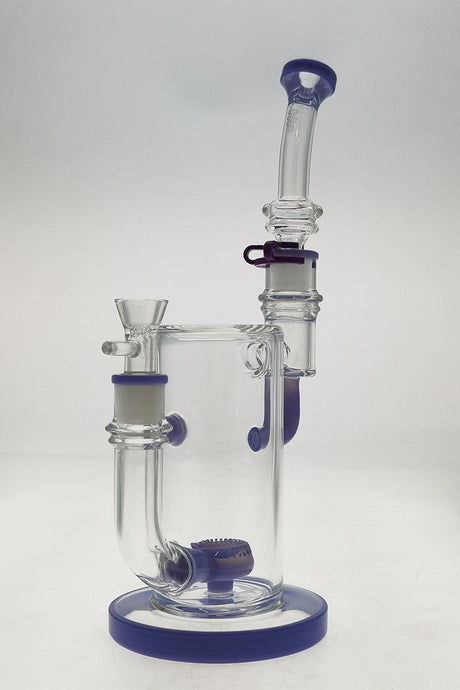 TAG 9" Showerhead Donut Bong with Keck Clip and Silicone Hose, Front View on White Background