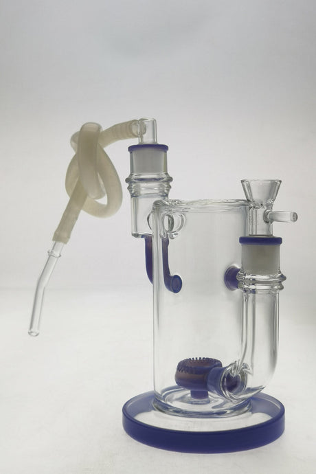 TAG 9" Showerhead Donut Bong with Keck Clip, Silicone Hose, and Mouthpiece for Vaporizers, Front View