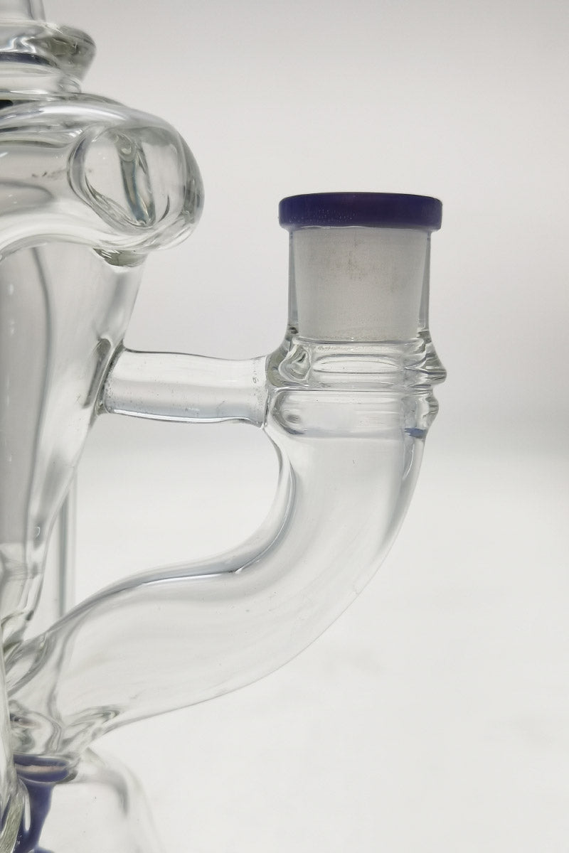 TAG 9" Super Slit Donut Dual Arm Recycler with 14MM Female Joint Close-up Side View