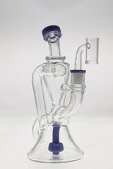 Thick Ass Glass 9" Super Slit Donut Dual Arm Recycler, 14MM Female Joint, Clear Glass, Front View