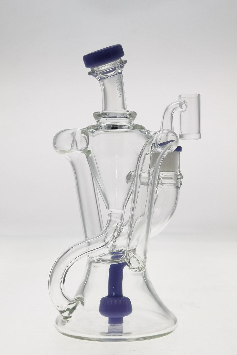 TAG 9" Super Slit Donut Dual Arm Recycler with 14MM Female Joint, Front View on White Background