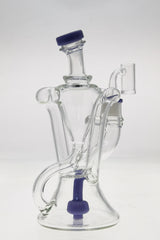 TAG 9" Super Slit Donut Dual Arm Recycler, 14MM Female Joint, Clear Glass, Front View