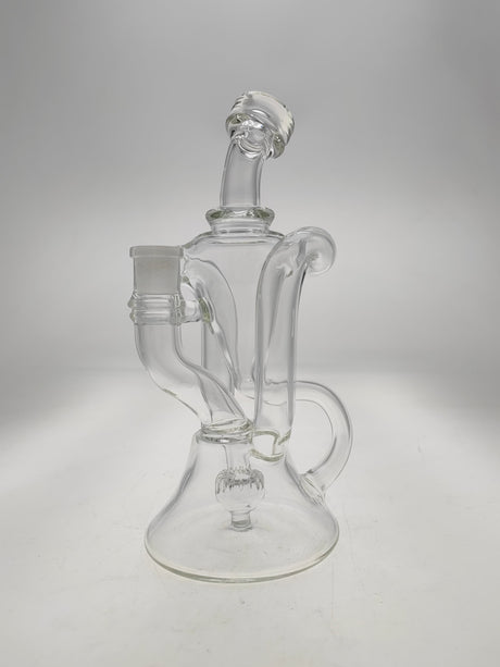 TAG 9" Clear Super Slit Donut Dual Arm Recycler with 14MM Female Joint - Front View