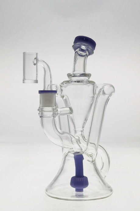TAG 9" Super Slit Donut Dual Arm Recycler with Purple Accents and 14MM Female Joint - Front View