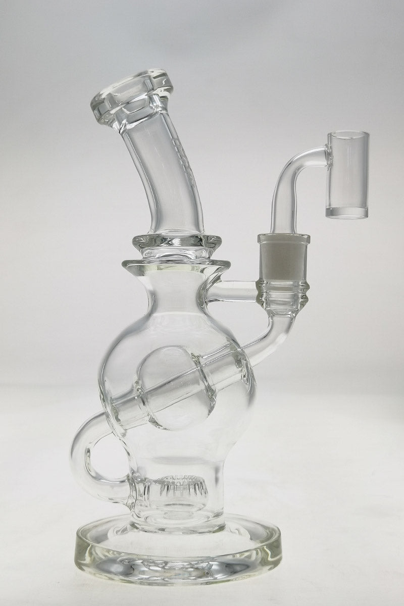 TAG 9.25" Ball Rig with Super Slit Donut Percolator and 14MM Female Joint, front view on white background