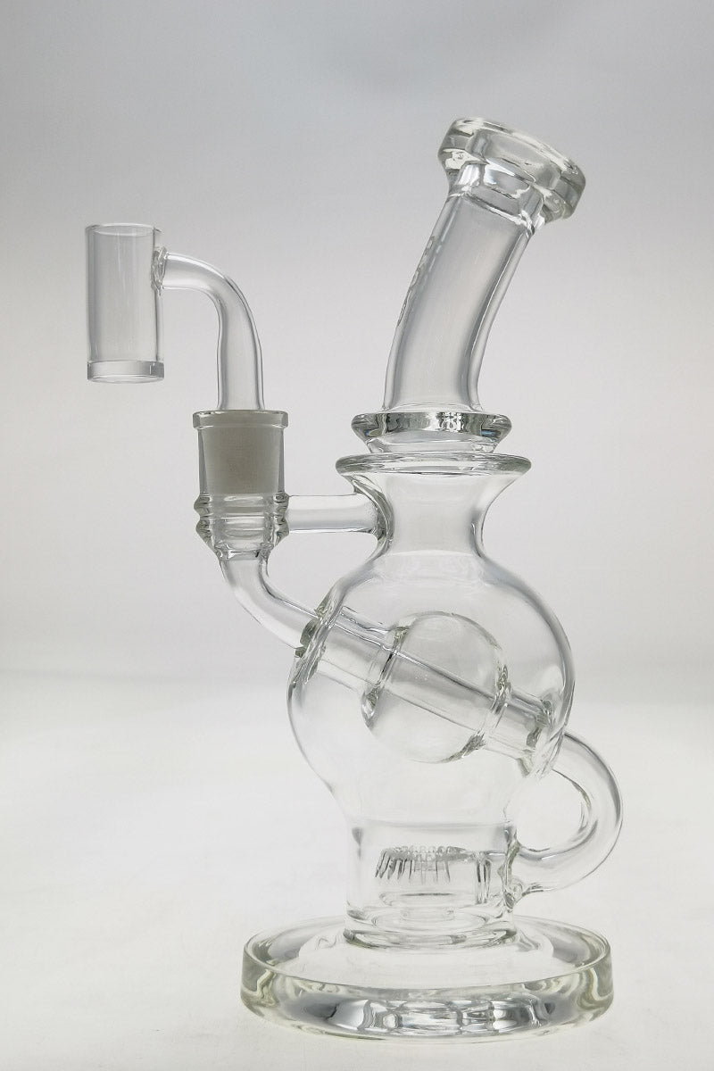 TAG 9.25" Ball Rig with Super Slit Donut Percolator, 14MM Female Joint, Front View on White