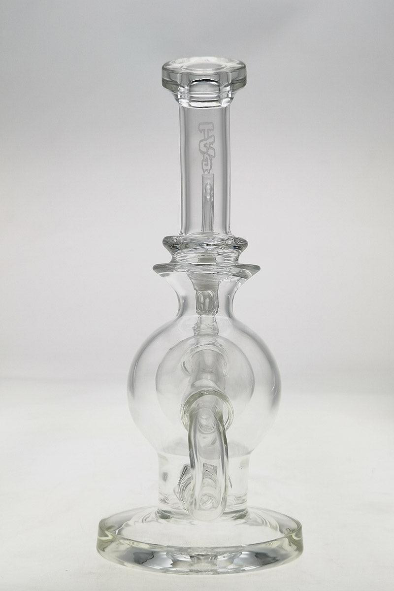 TAG 9.25" Ball Rig with Super Slit Donut, 14MM Female Joint, Clear Glass, Front View