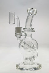TAG 9.25" Ball Rig with Super Slit Donut, 14MM Female Joint, Clear Glass, Front View