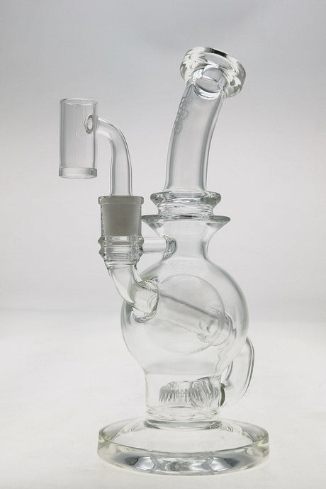 TAG 9.25" Ball Rig with Super Slit Donut, 14MM Female Joint, Clear, Front View