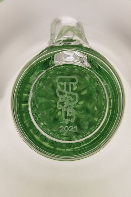 TAG 9.5" Bent Neck Bong with Double Honeycomb & Spinning Splashguard, Top View