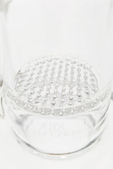 Close-up view of TAG 9.5" Bent Neck Dab Rig with Honeycomb Percolator and 18MM Female Joint
