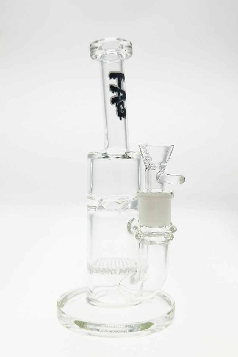 Thick Ass Glass 9.5" Honeycomb Percolator Bong with Spinning Splashguard, Front View
