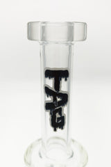 Close-up of TAG logo on 9.5" Honeycomb Percolator Bong by Thick Ass Glass, 18MM Female Joint