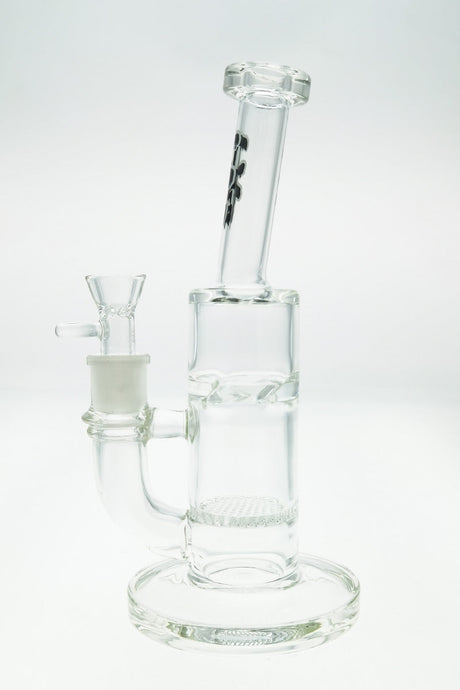 TAG 9.5" Bent Neck Dab Rig with Honeycomb Percolator and Spinning Splashguard, 18MM Female Joint
