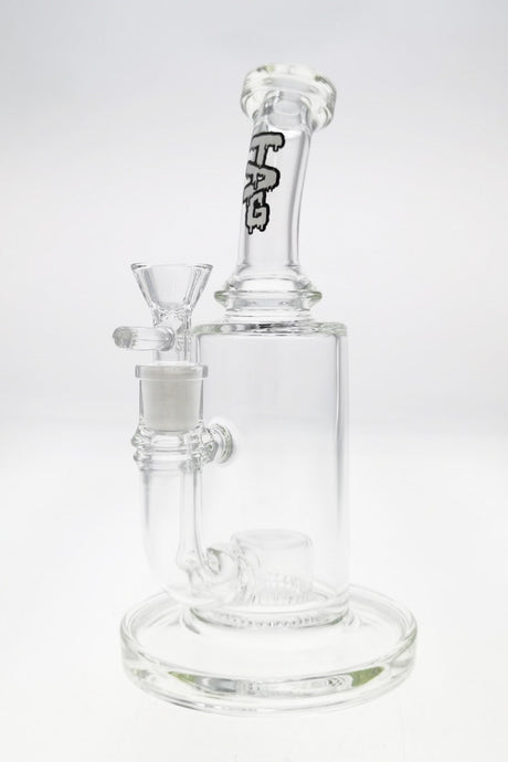 TAG 9.5" Clear Glass Bong with Super Slit Showerhead Froth Diffuser - Front View