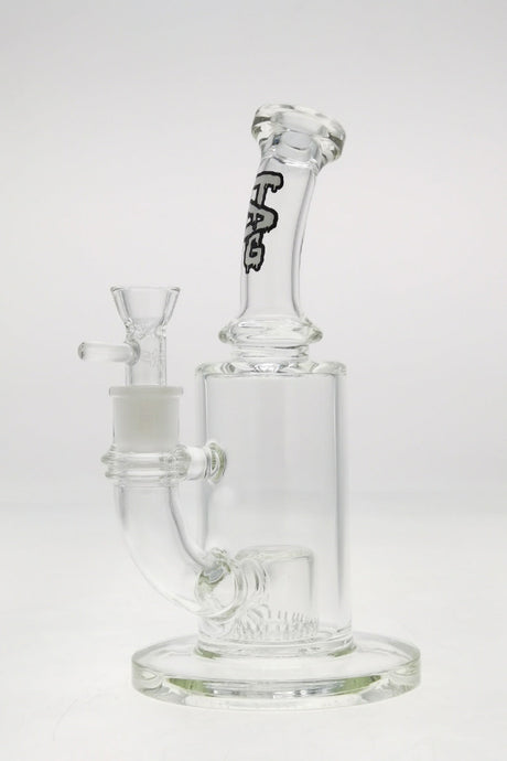 TAG 9.5" Super Slit Showerhead Froth Diffuser Bong with Clear Wavy Label - Front View