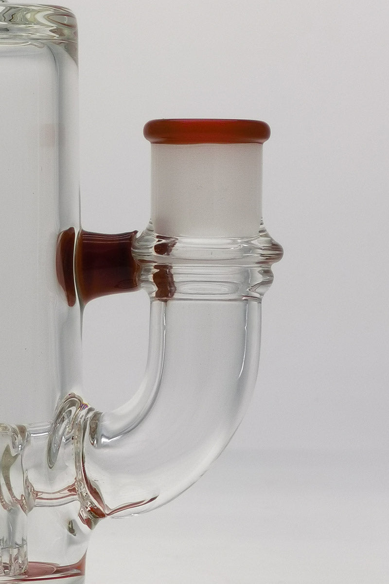 Close-up TAG 9.5" bong with fixed super slit showerhead froth diffuser and 5mm thickness