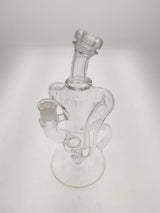 TAG 9.5" Super Slit Donut Dual Arm Recycler for Bongs, 14MM Female Joint, Front View on White