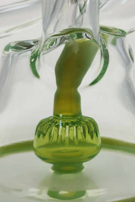 TAG 9.5" Super Slit Donut Dual Arm Recycler close-up, 14MM Female joint, in-line percolator