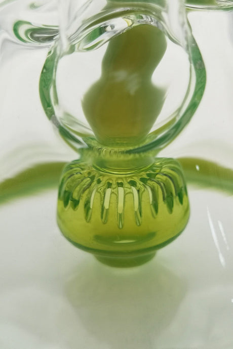 TAG 9.5" Quartz Super Slit Donut Recycler with Dual Arm, 14MM Female Joint, Close-Up