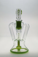 Thick Ass Glass 9.5" Quartz Donut Recycler Dab Rig with Dual Arm Percolator - Front View