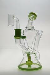 Thick Ass Glass 9.5" Quartz Recycler with Super Slit Donut and Dual Arm - Front View