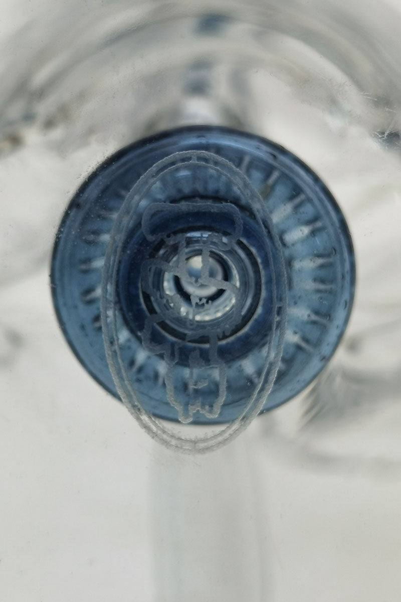 Top view of TAG 9.5" Quartz Donut Recycler with intricate blue percolator design