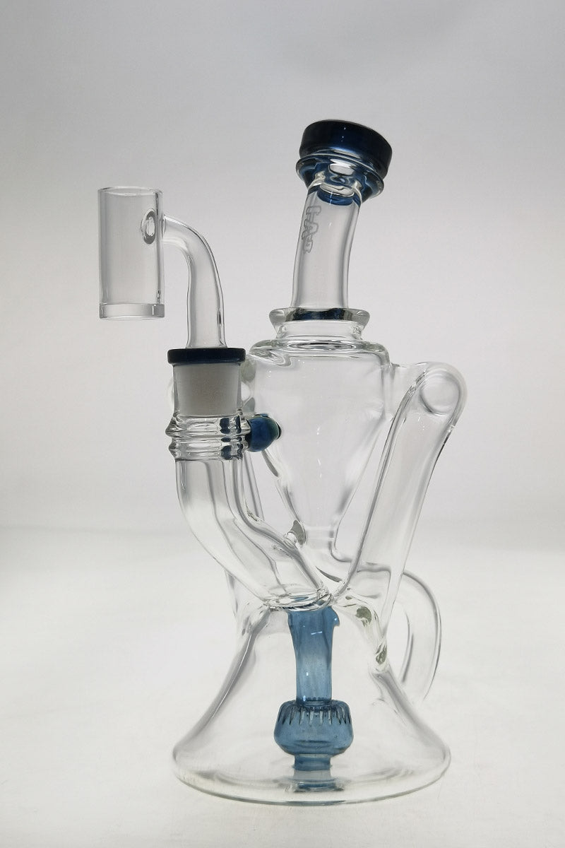 Thick Ass Glass 9.5" Quartz Super Slit Donut Recycler, Dual Arm, 14MM Female - Front View