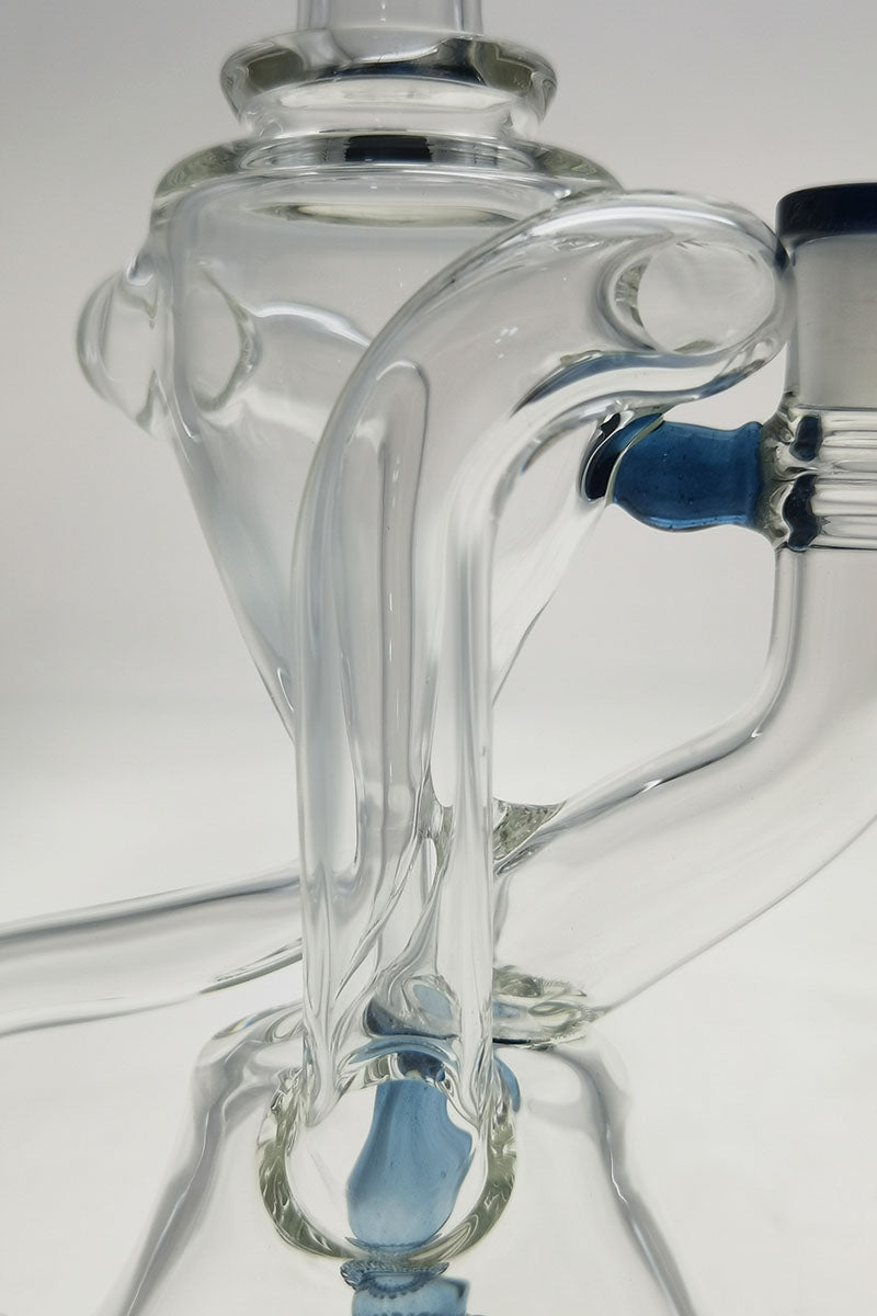 Thick Ass Glass 9.5" Quartz Donut Recycler with Dual Arm, 14MM Female, Clear Side View