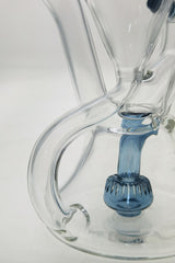 Close-up of Thick Ass Glass 9.5" Quartz Donut Recycler Dab Rig with blue percolator