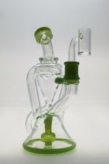Thick Ass Glass 9.5" Quartz Super Slit Donut Recycler Dab Rig with Dual Arm, 14MM Female Joint