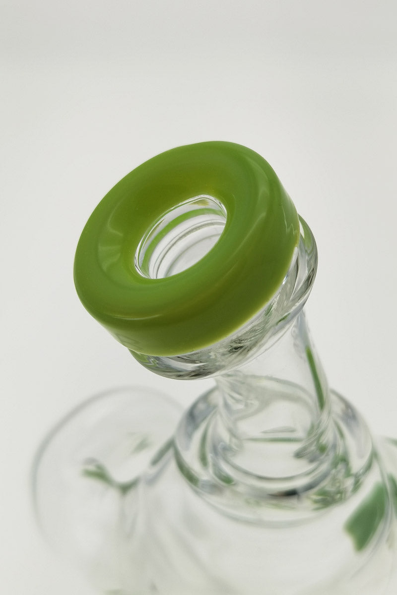 Close-up of TAG 9.5" Super Slit Donut Dual Arm Recycler with 14MM Female joint