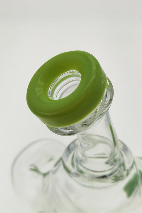 Close-up of TAG 9.5" Super Slit Donut Dual Arm Recycler with 14MM Female joint