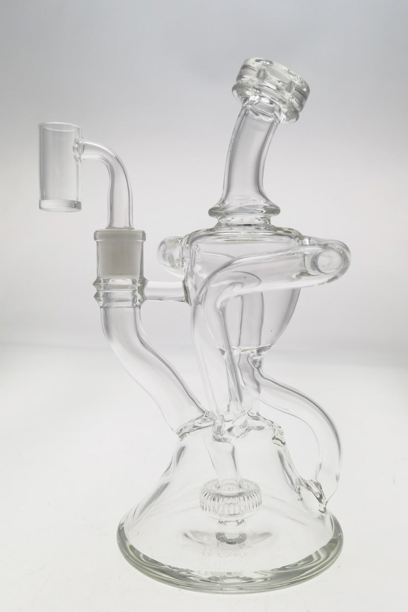 Thick Ass Glass 9.5" Quartz Donut Recycler Dab Rig with Dual Arm and In-Line Percolator, 14MM Female Joint
