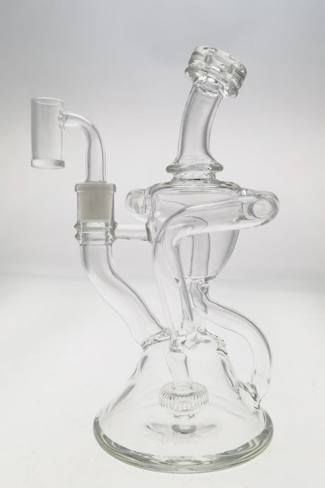 Thick Ass Glass 9.5" Quartz Donut Recycler Dab Rig with Dual Arm and In-Line Percolator, 14MM Female Joint