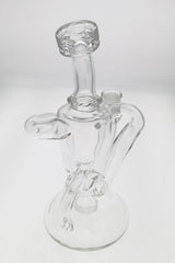 Thick Ass Glass 9.5" Quartz Donut Recycler Dab Rig with Dual Arms and In-Line Perc, 14MM Female Joint, Clear View