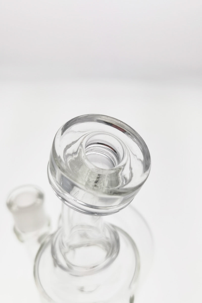 TAG 9.5" Super Slit Donut Dual Arm Recycler Top View with Clear Glass and 14MM Female Joint