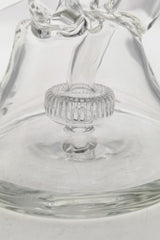 Close-up of TAG 9.5" Super Slit Donut Dual Arm Recycler's in-line percolator and clear glass design.