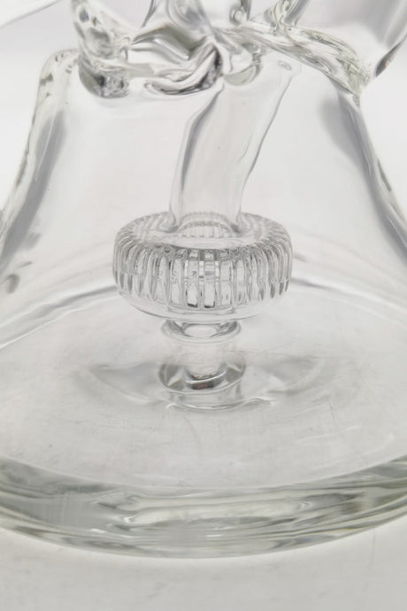Close-up of TAG 9.5" Super Slit Donut Dual Arm Recycler's in-line percolator and clear glass design.