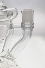 Close-up of Thick Ass Glass 9.5" Quartz Donut Recycler with Dual Arm and 14MM Female Joint