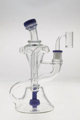 Thick Ass Glass 9.5" Quartz Recycler Dab Rig with Super Slit Donut and Dual Arm Design - Front View