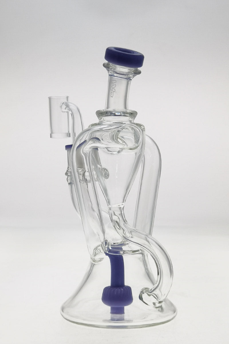TAG 9.5" Super Slit Donut Dual Arm Recycler with In-Line Percolator, 14MM Female Joint, Front View