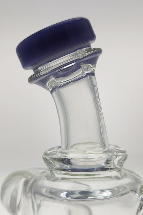 Close-up of Thick Ass Glass Quartz Donut Recycler with 14MM Female Joint and Dual Arm
