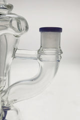 Close-up side view of TAG 9.5" Super Slit Donut Dual Arm Recycler with 14MM Female joint
