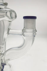Close-up side view of TAG 9.5" Super Slit Donut Dual Arm Recycler with 14MM Female joint