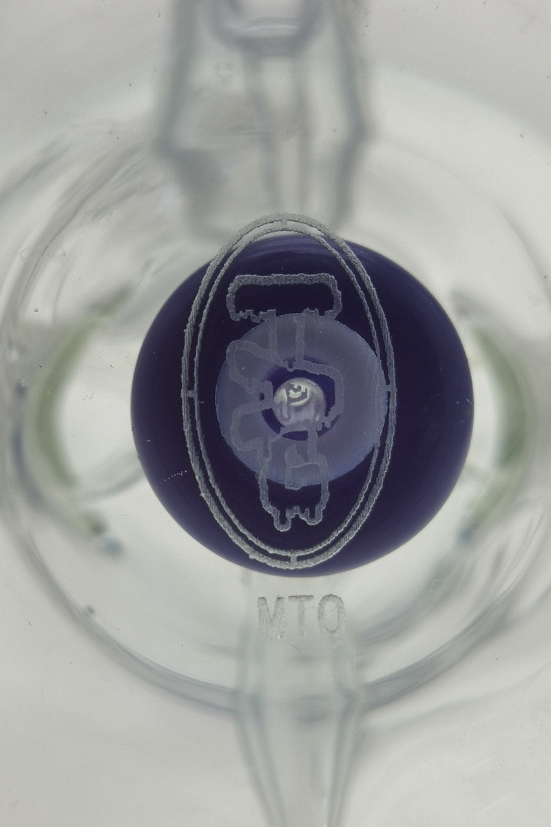 Close-up of TAG 9.5" Super Slit Donut Dual Arm Recycler's in-line percolator and logo